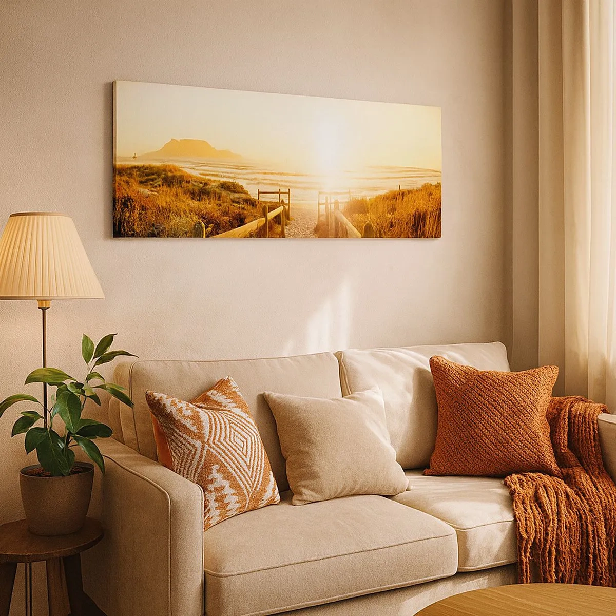 Vászonkép - A dűnén túl, a nap felé - 100x40 cm