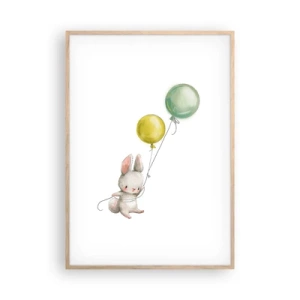 Poszter világos tölgy keretben - Én is repülök! - 70x100 cm