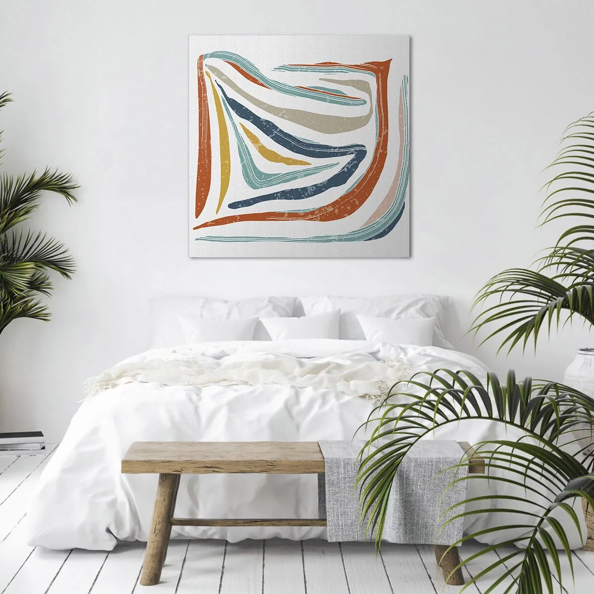 Vászonkép - Barátságosan mosolygó absztrakció - 60x60 cm