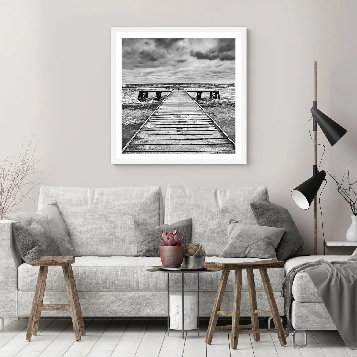 Poszter fekete keretben - Várom, hogy elűzze a szél... - 60x60 cm