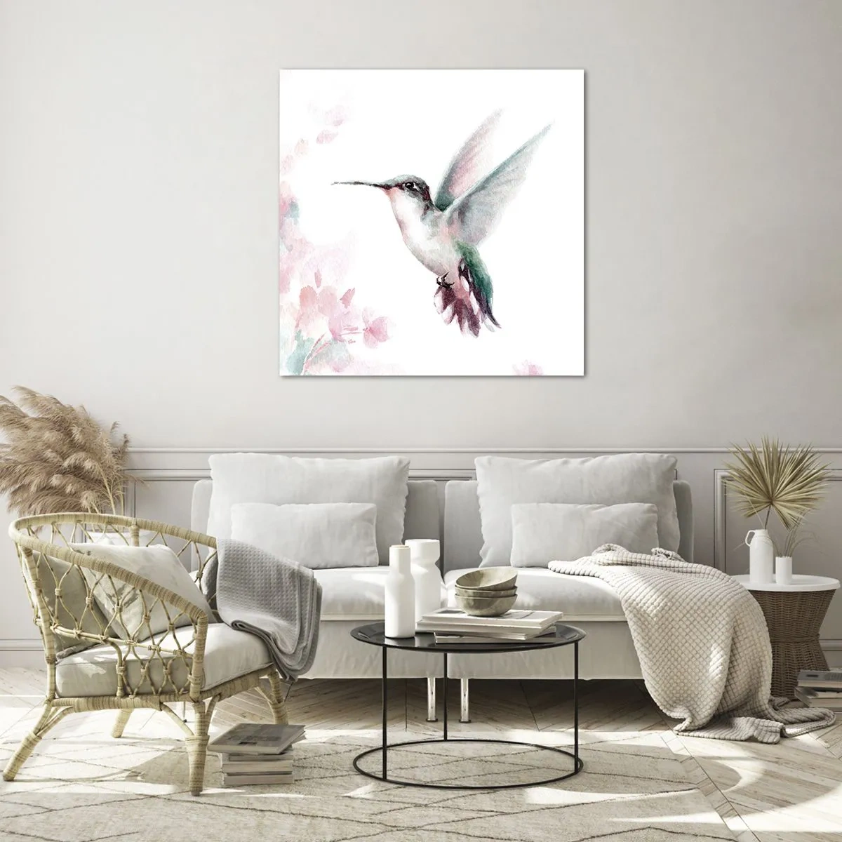 Üveg kép - Reptében lefagyva - 70x70 cm