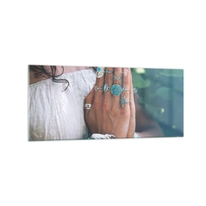 Üveg kép - Üdvözöljük a lét középpontjában - 120x50 cm