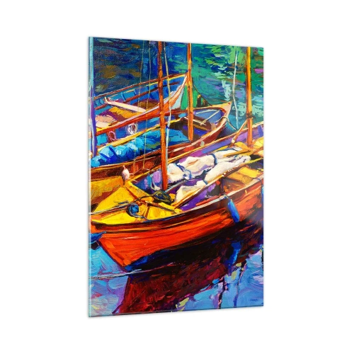 Üveg kép - Színektől sűrű vízen - 50x70 cm