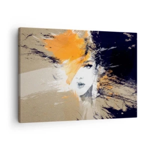 Vászonkép - Egy nő absztrakt portréja intenzív színekkel - 70x50cm - És van fény - Modern fali dekoráció nappalihoz és hálószobához ARTTOR
