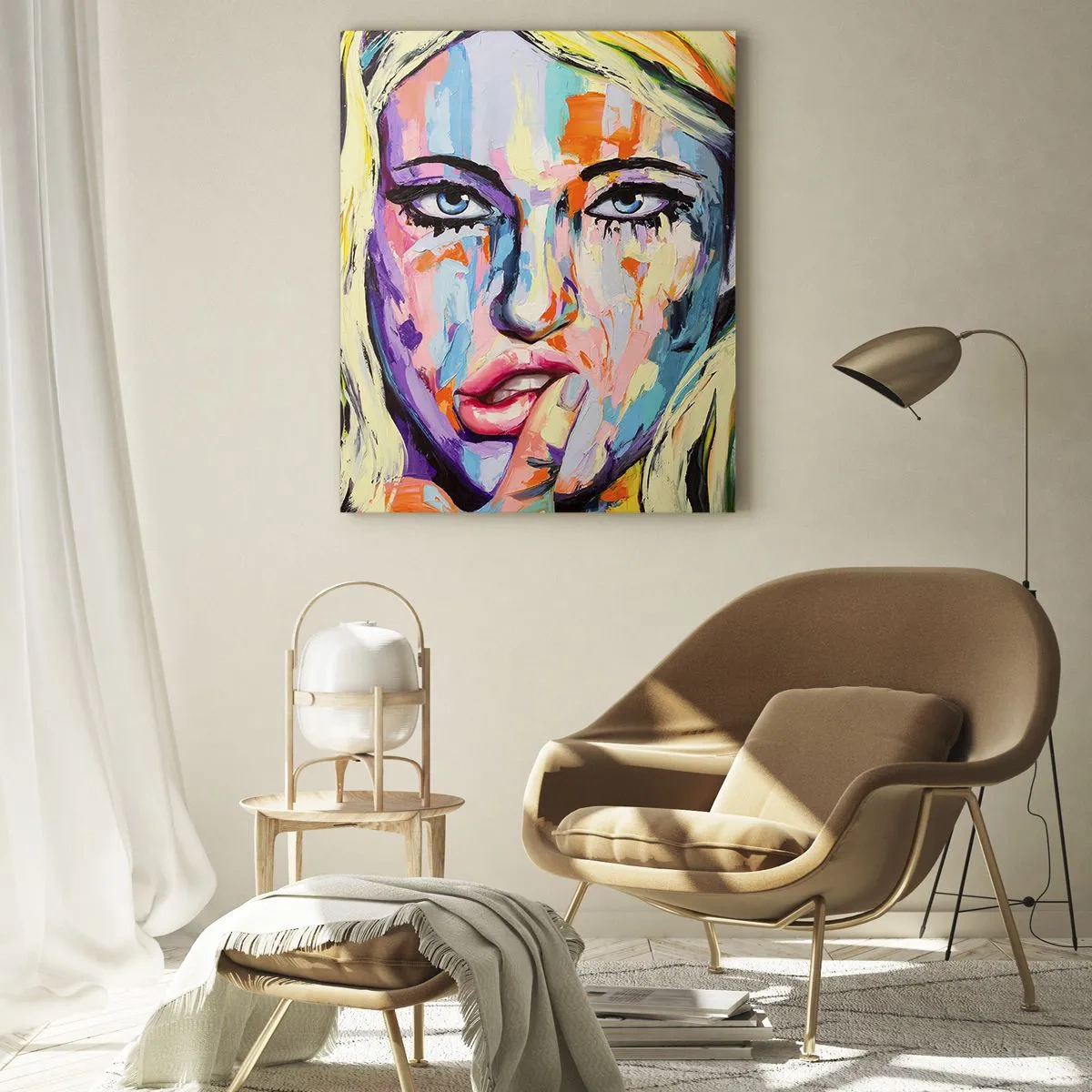 Üveg kép - Nézz egyenesen a szemébe - 50x70 cm
