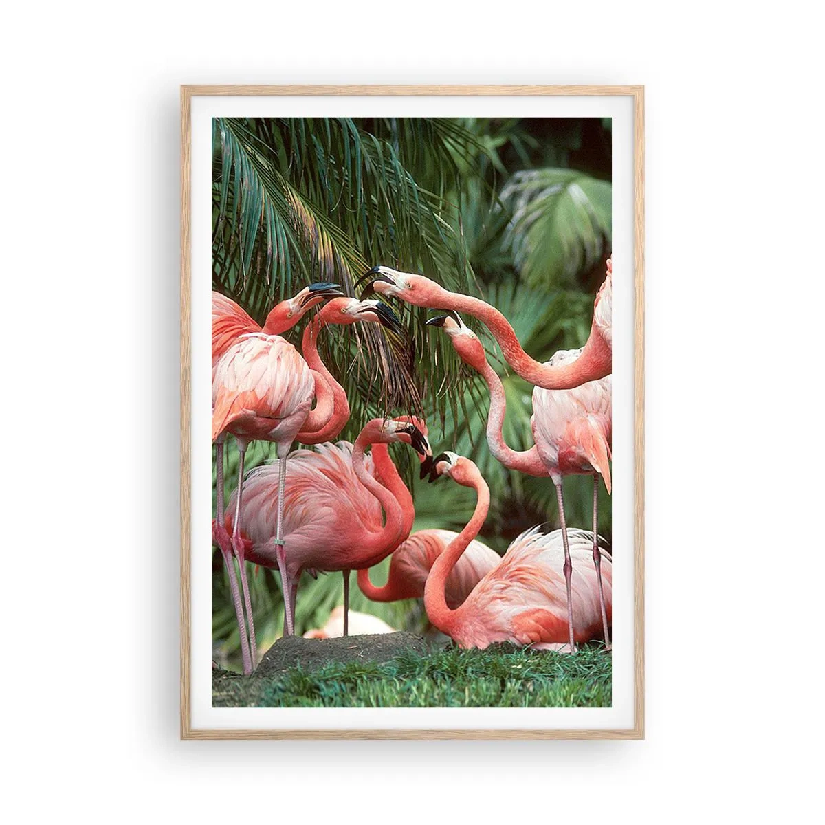 Poszter világos tölgy keretben - Délutáni pletyka - 70x100 cm