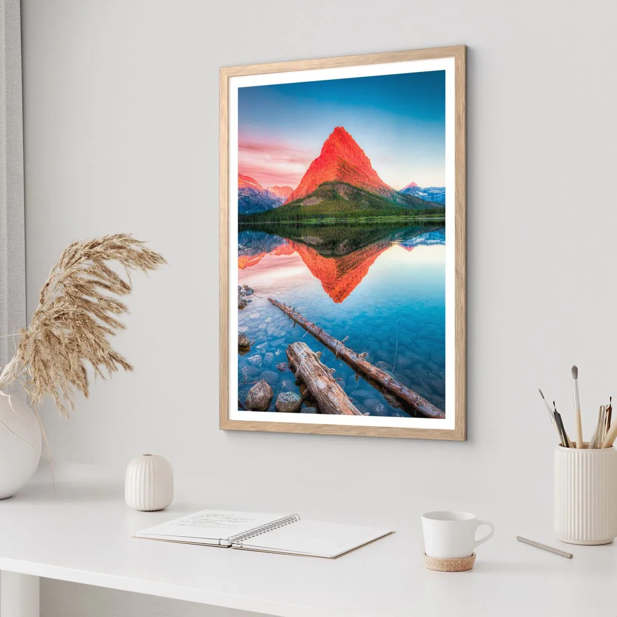 Poszter világos tölgy keretben - Forróság és hideg - 40x50 cm