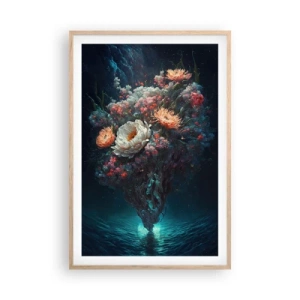 Poszter világos tölgy keretben - Furcsa kert - 61x91 cm