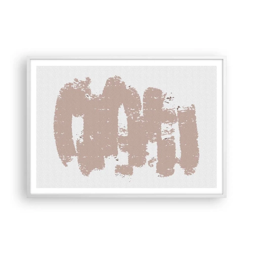 Poszter fekete keretben - Absztrakció lágy rózsaszínben - 100x70 cm