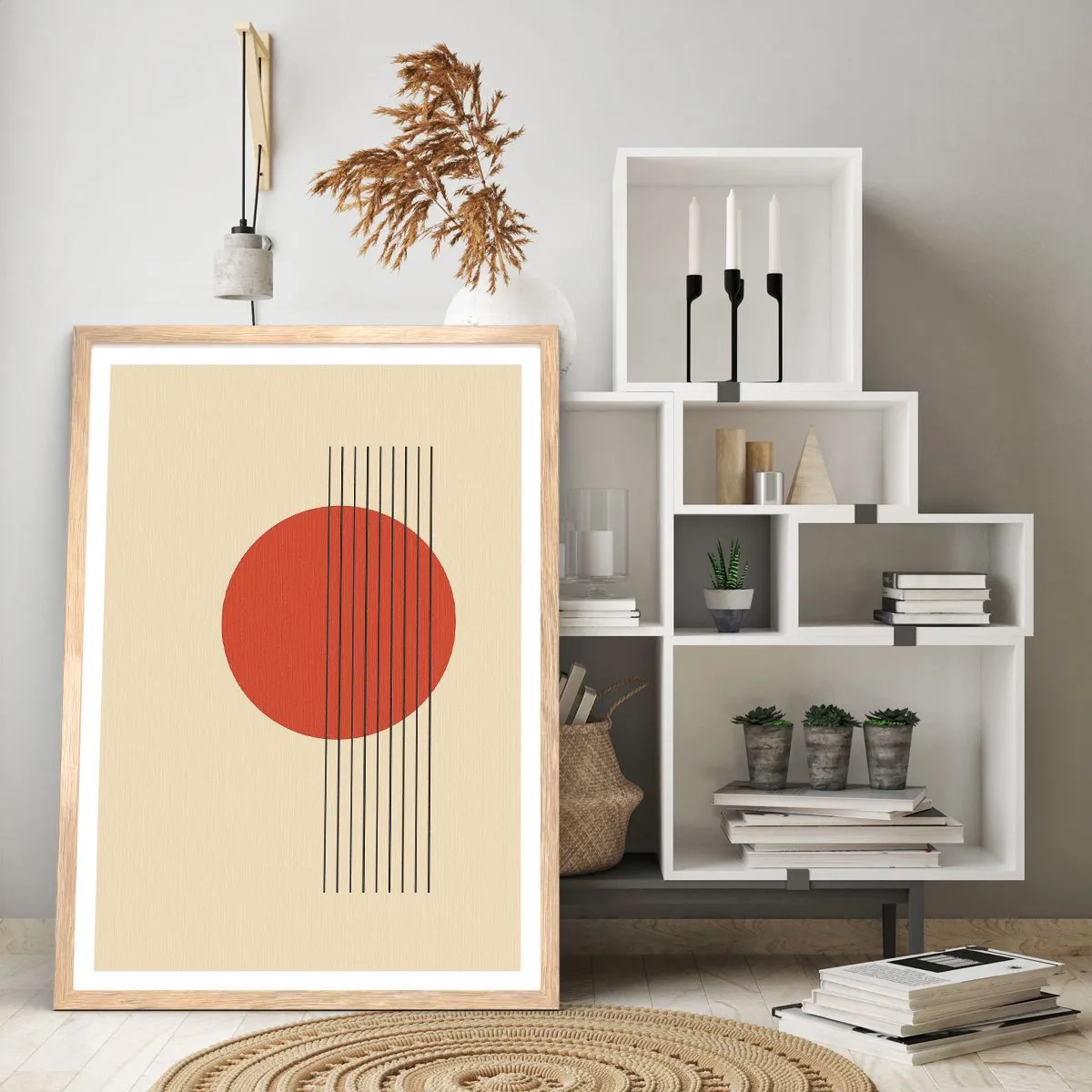 Poszter világos tölgy keretben - Körbe és tovább - 61x91 cm