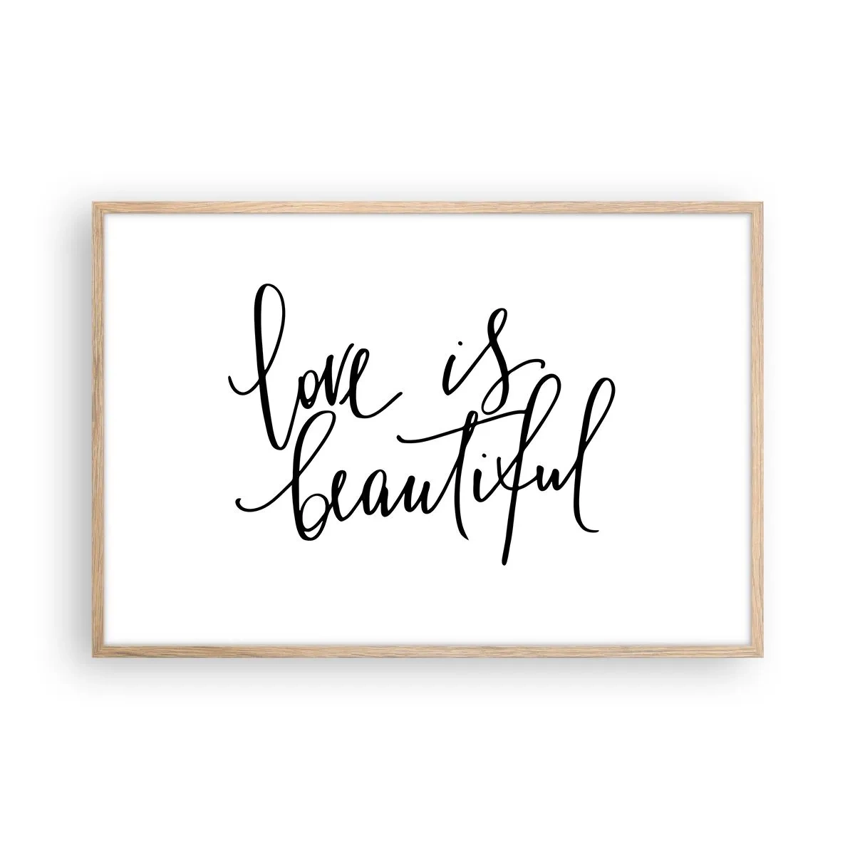 Poszter világos tölgy keretben - Olvass és ismételj - 91x61 cm