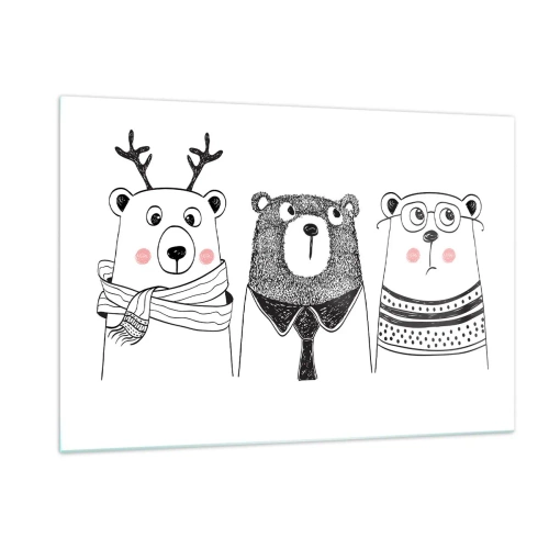 Üveg kép - Maci, macika és mackó - 120x80 cm