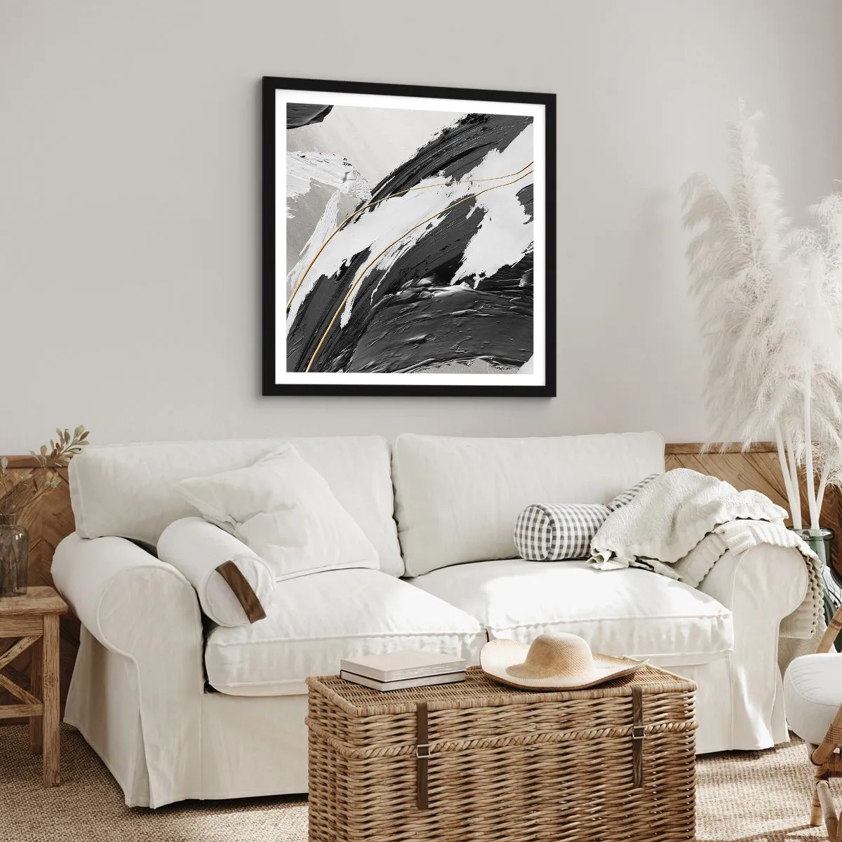 Poszter fehér keretben - Absztrakció érzékkel - 60x60 cm