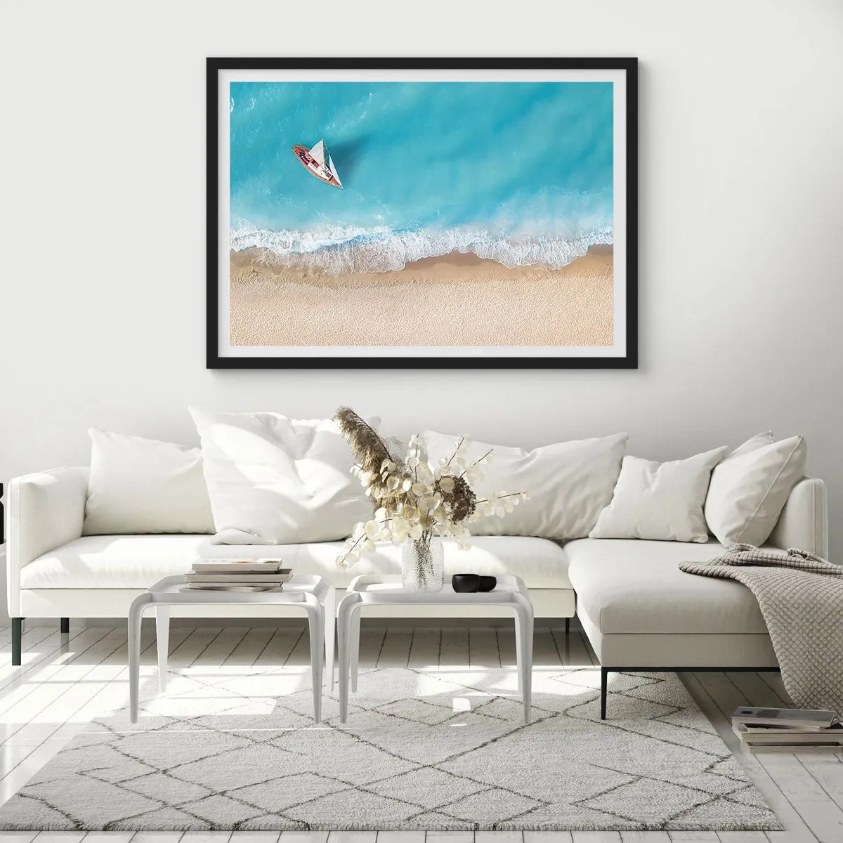 Poszter fehér keretben - A kék és az arany határán - 70x50 cm