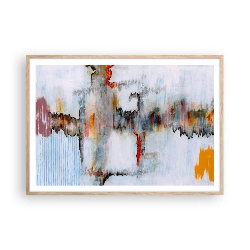 Poszter világos tölgy keretben - Egy bottal a vízen - 100x70 cm