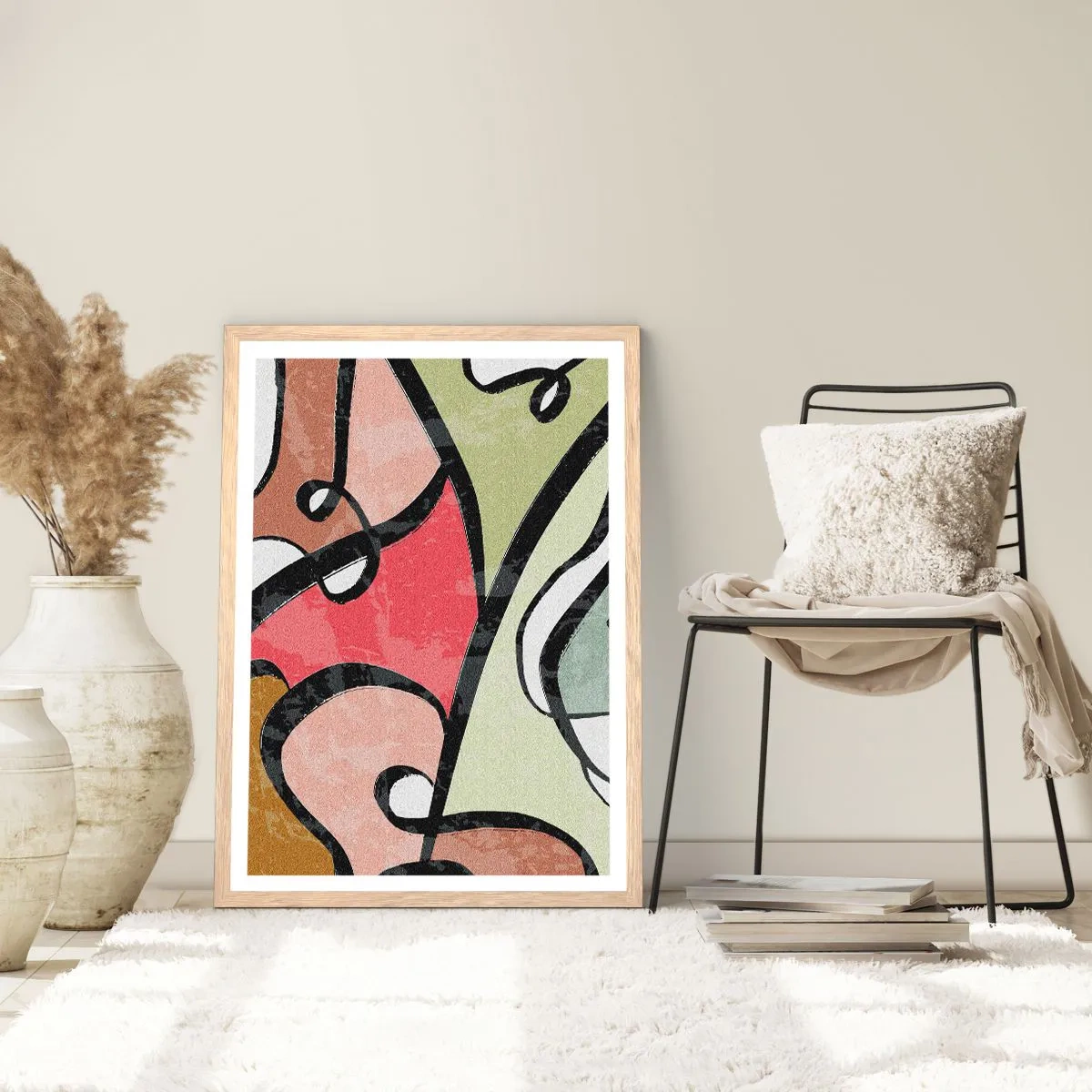 Poszter világos tölgy keretben - Pirouettek a színek között - 50x70 cm