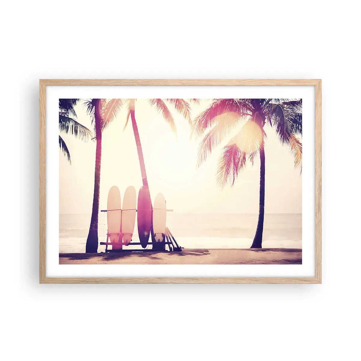 Poszter világos tölgy keretben - Ez remek nap lesz - 70x50 cm