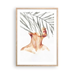 Poszter világos tölgy keretben - A trópusok pulzusát érezni  - 50x70 cm