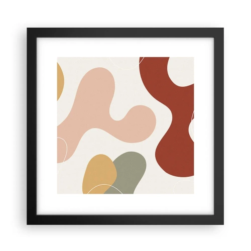 Poszter fehér keretben - Pöttyök vagy hullámok? - 30x30 cm