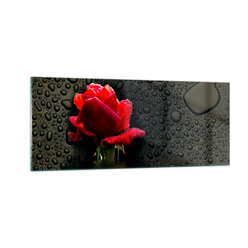 Üveg kép - piros és fekete - 100x40 cm