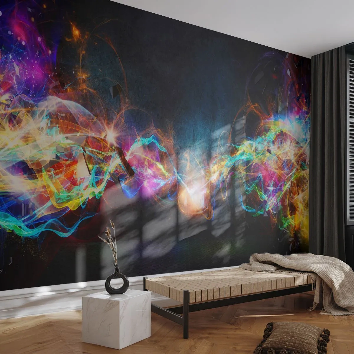 Fotótapéta Standard Eco - Vígan a sötét ellen - Absztrakció, Darab, Robbanás - 400x280 cm