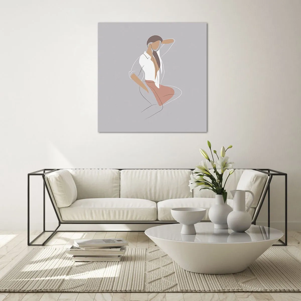 Üveg kép - Kecsesség kontúrja - 70x70 cm