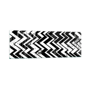 Üveg kép - Zyg-fehér, zag-fekete - 90x30 cm