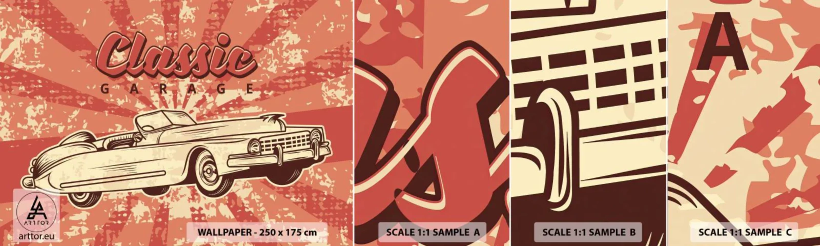 Fotótapéta Minta Öntapadós Deluxe Sticker - És a rádióban, Elvis - Autó, Kabrió, Utazások - 100x30 cm