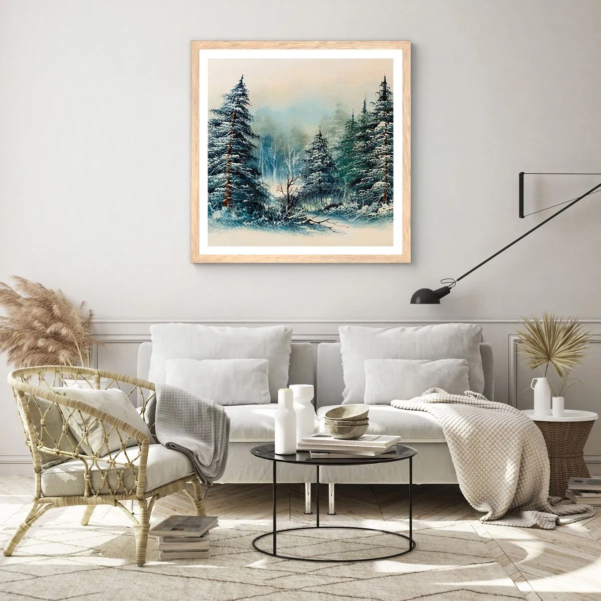 Poszter világos tölgy keretben - Karácsonyra készen - 50x50 cm