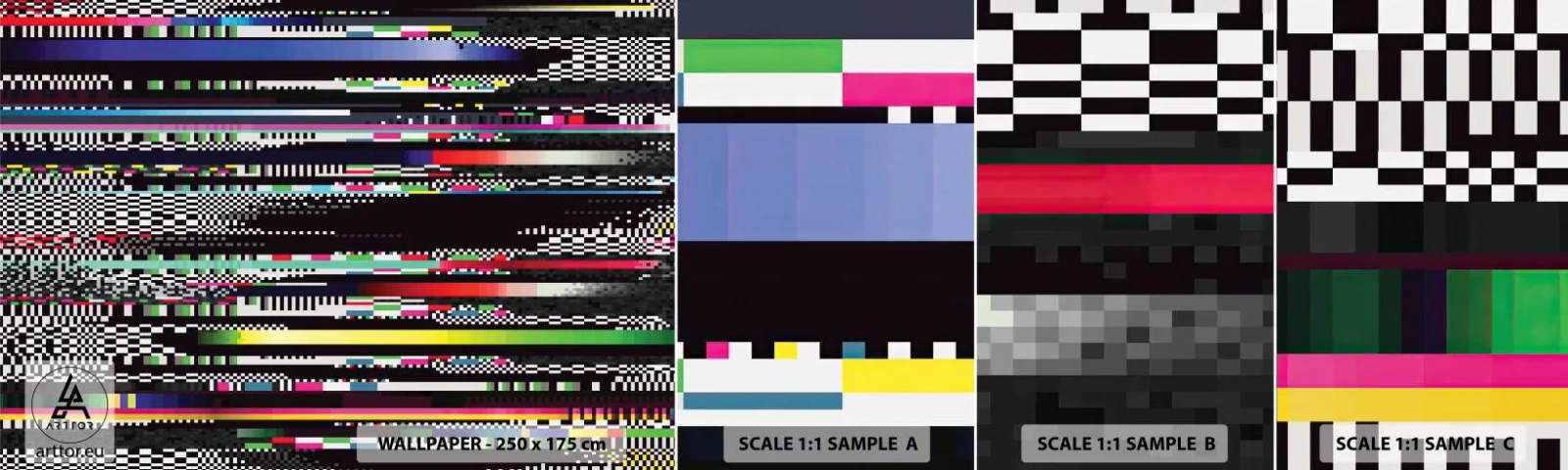 Fotótapéta Minta Öntapadós Deluxe Sticker - A valóság kontrollképe - Absztrakció, Darab, Digitális zaj - 100x30 cm