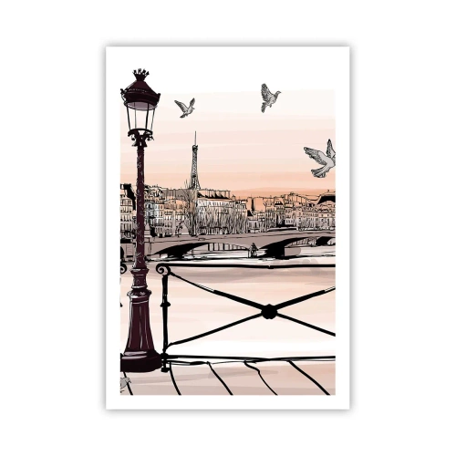 Poszter - Párizs háztetői fölött - 61x91 cm