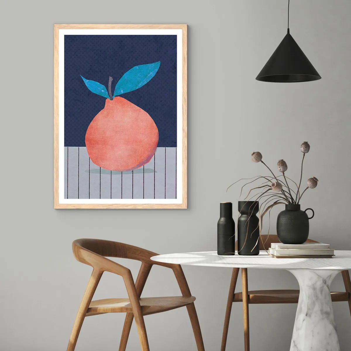 Poszter világos tölgy keretben - Domborúság és sík - 50x70 cm