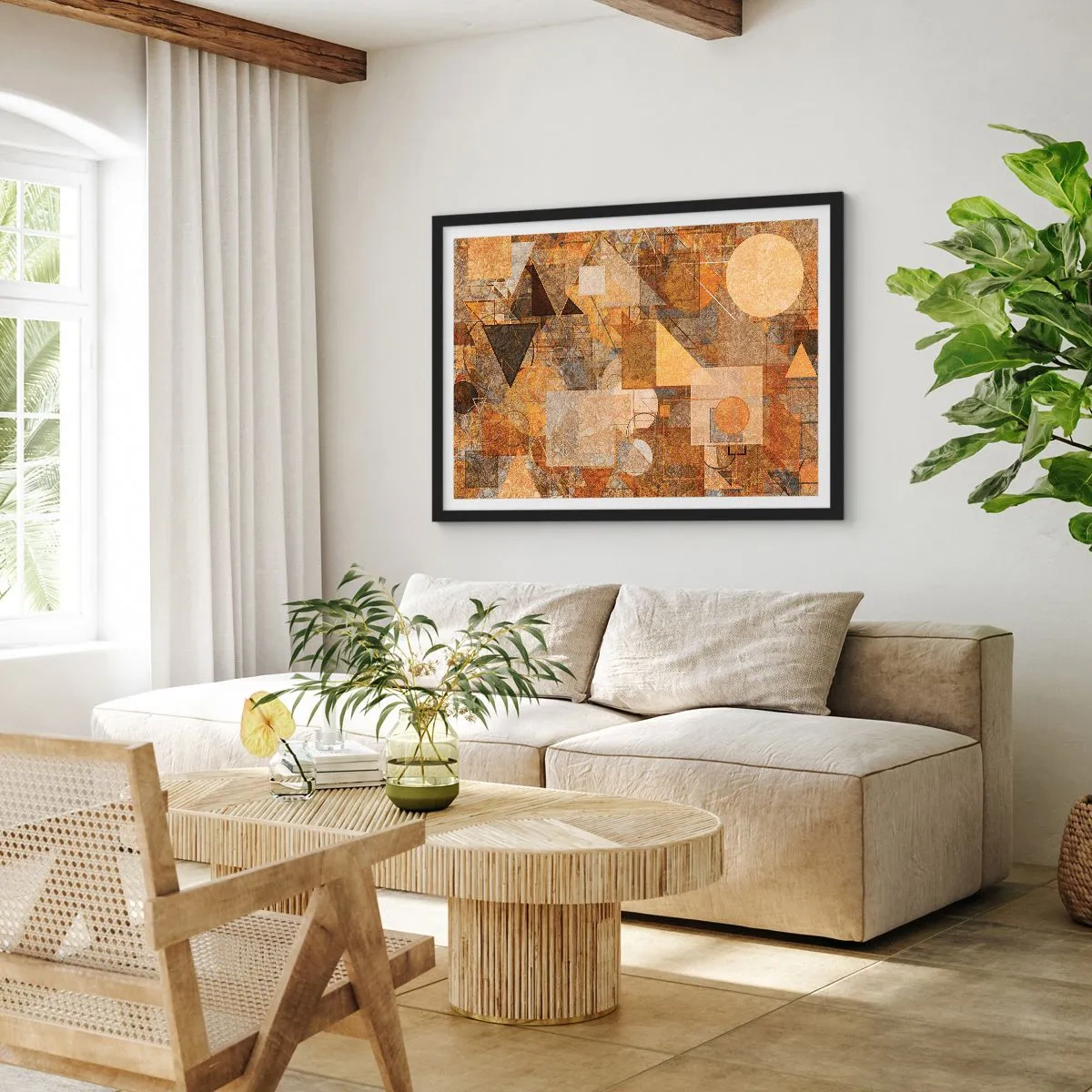 Poszter fehér keretben - Kubikus bronz tanulmánya - 50x40 cm