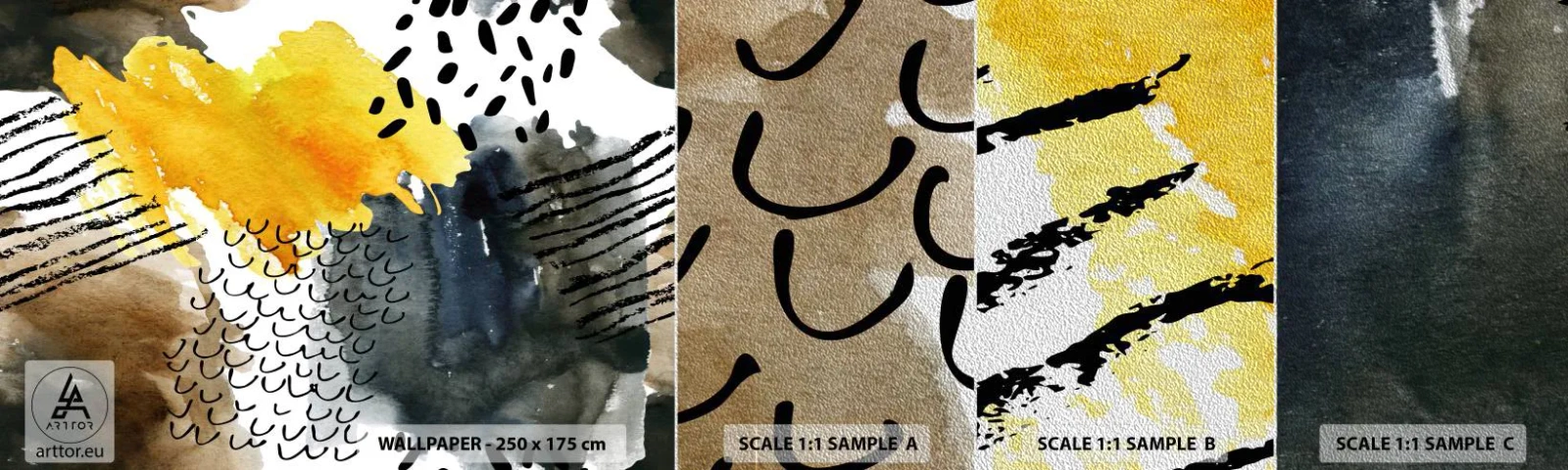 Fotótapéta Minta Premium Sand - Az elemek találkozása - Absztrakció, Darab, Modern művészet - 100x30 cm