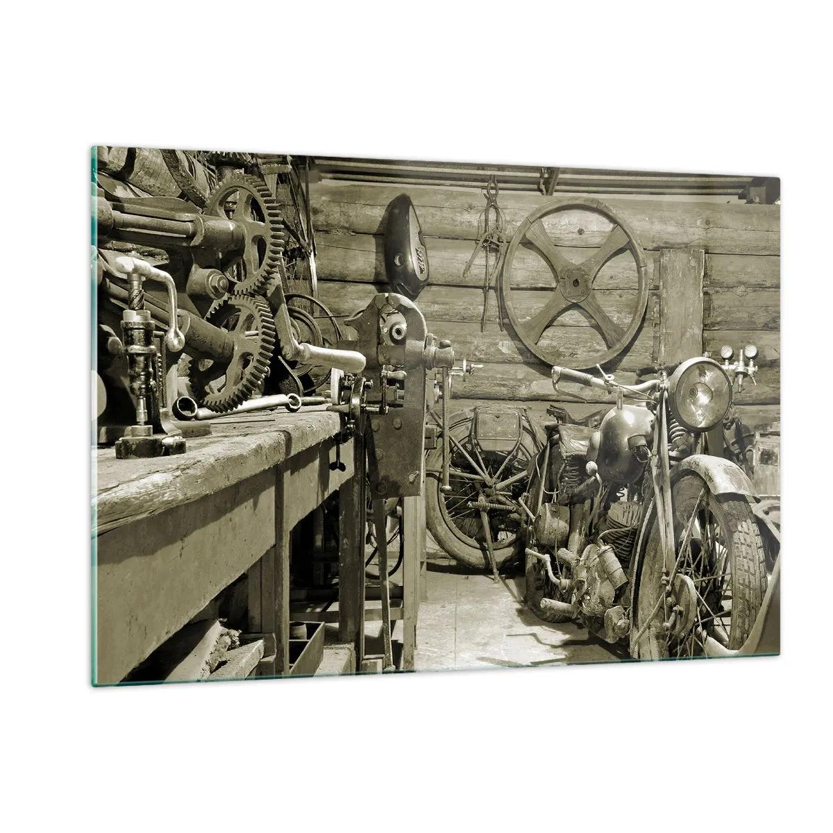 Üveg kép - Władek bácsi fészerében - 120x80 cm