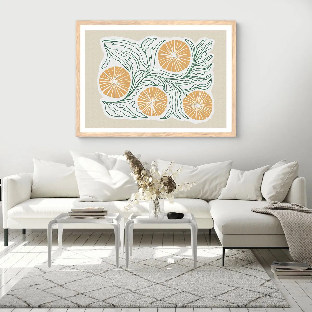 Poszter világos tölgy keretben - Etnikus egy csipet absztrakcióval - 100x70 cm