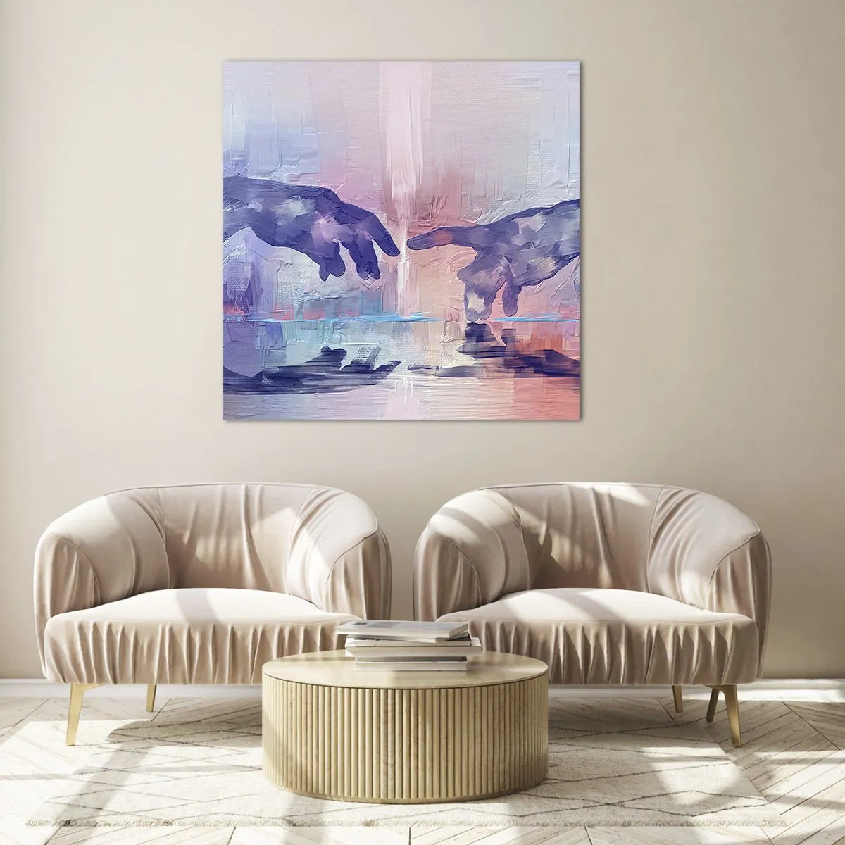 Üveg kép - Az élet isteni szikrája - 70x70 cm