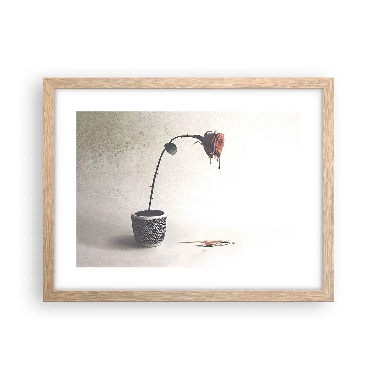Poszter világos tölgy keretben - Rosa dolorosa - 40x30 cm