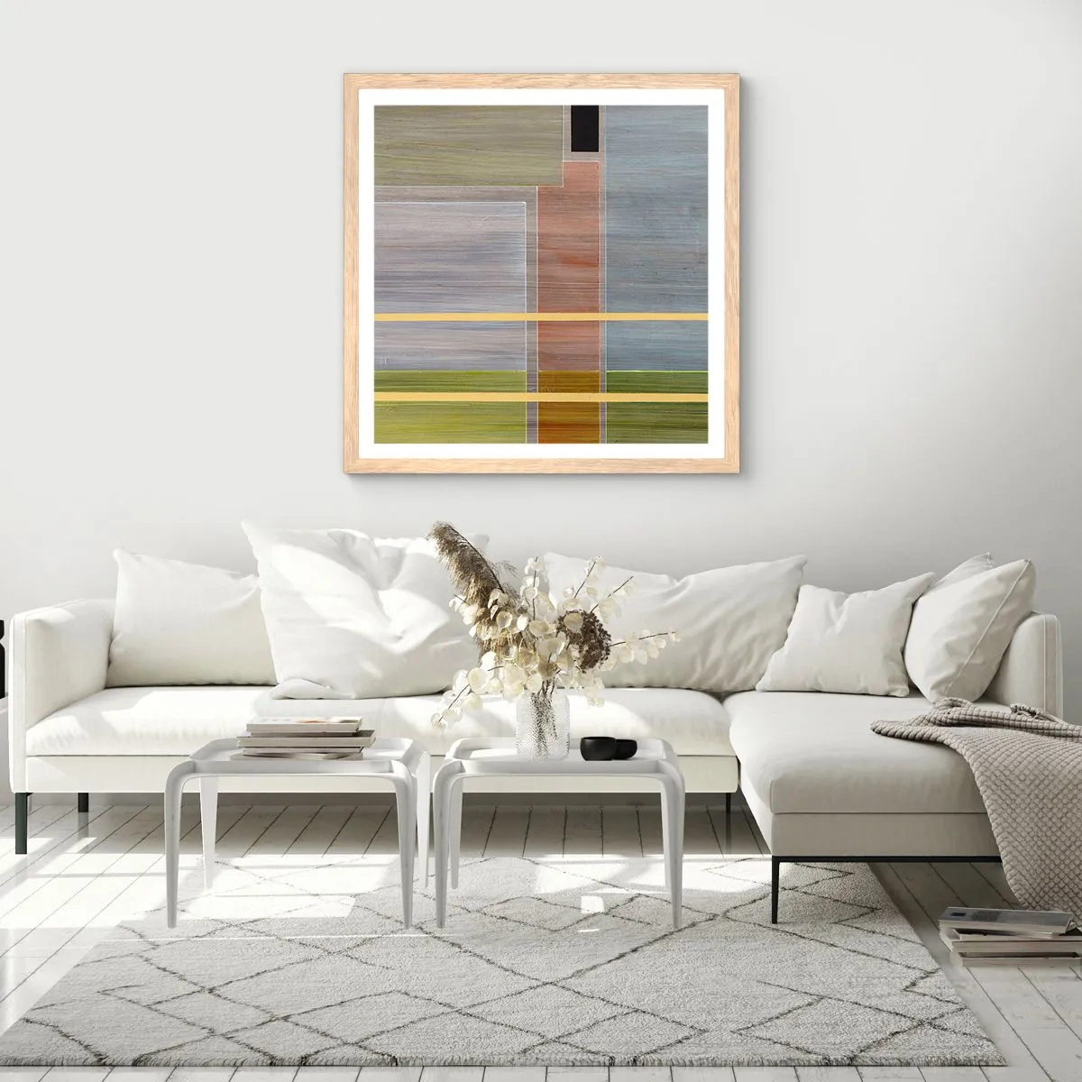 Poszter világos tölgy keretben - Egyszerűen és nyugodtan - 60x60 cm
