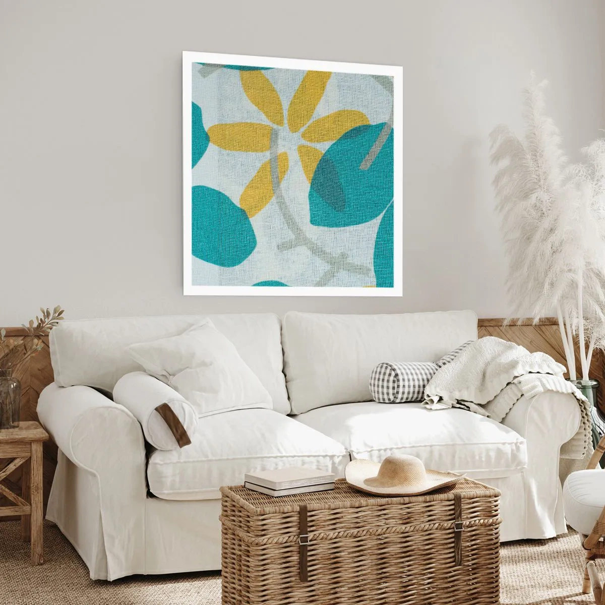 Poszter - Azúrkék levelek között - 50x50 cm