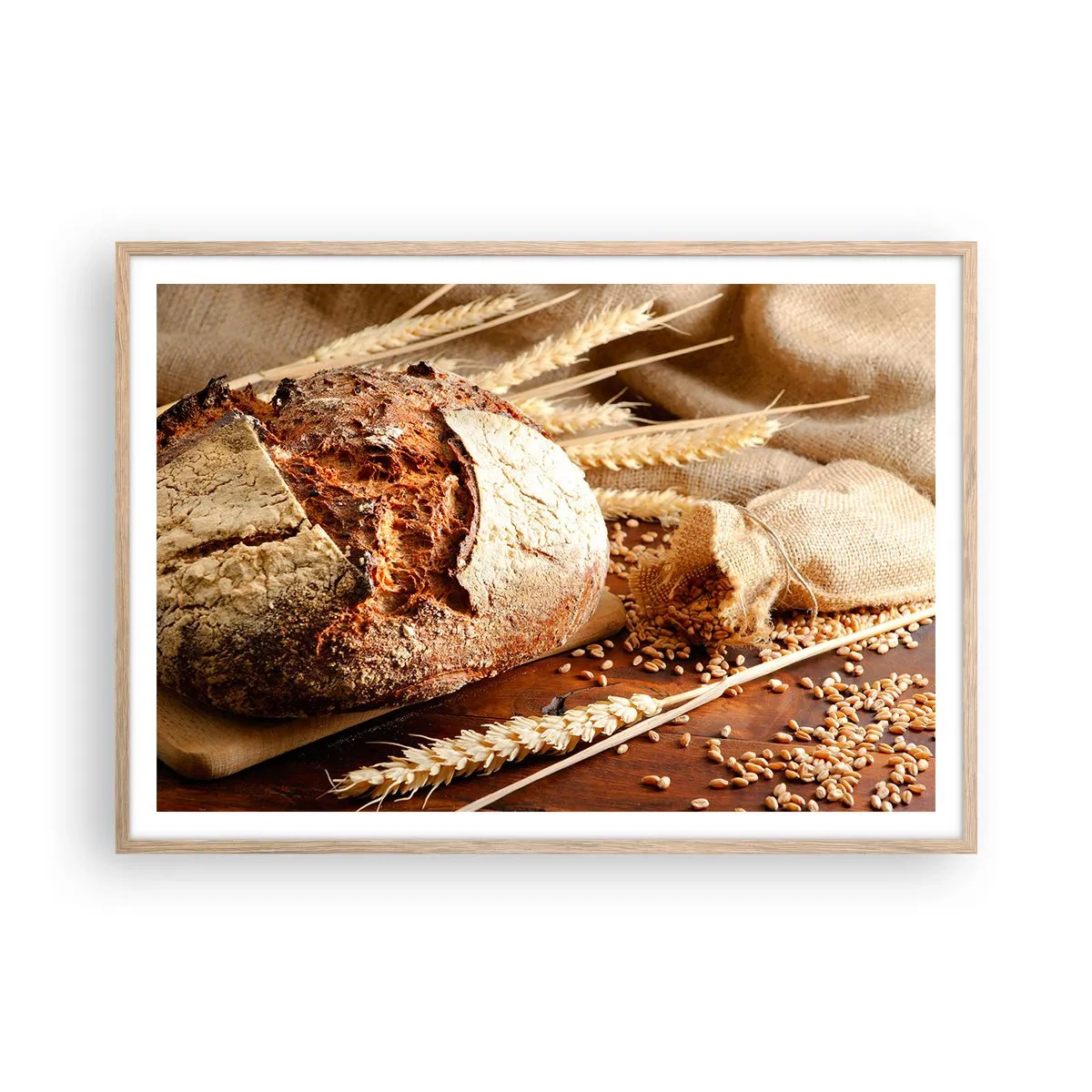 Poszter világos tölgy keretben - Étvágygerjesztő, illatos, ropogós - 100x70 cm