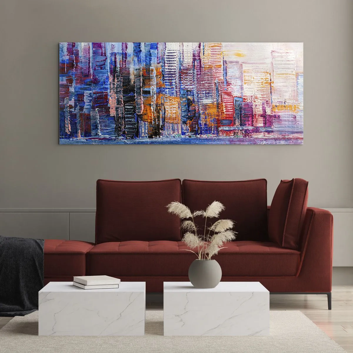 Üveg kép - Egy vidám metropolisz - 100x40 cm