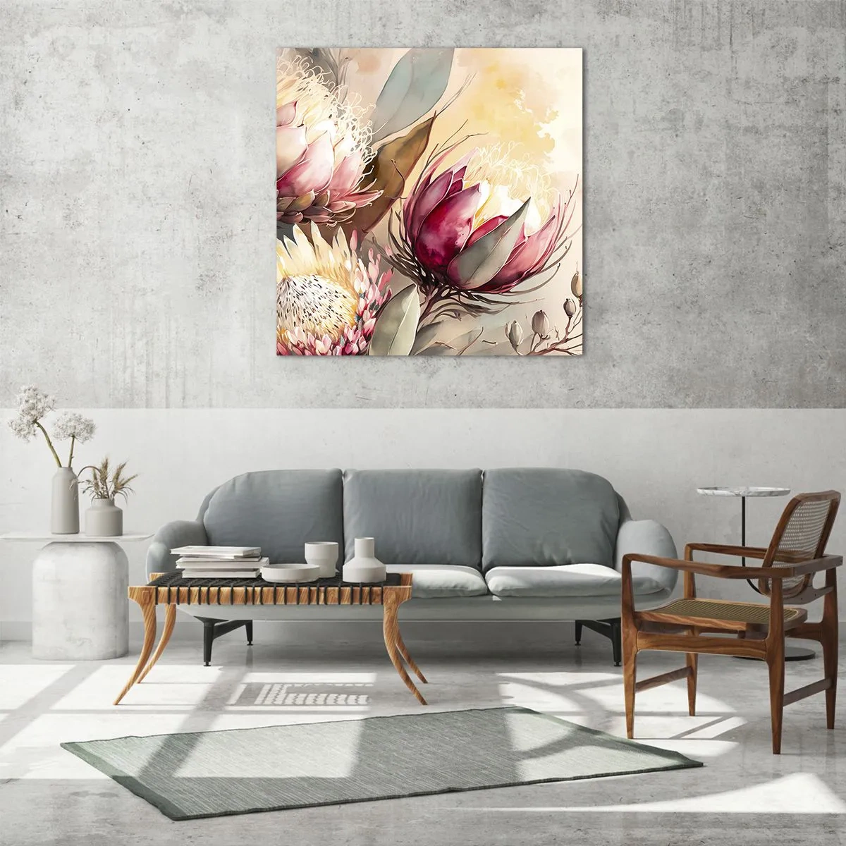 Üveg kép - Profilból és en face - 70x70 cm