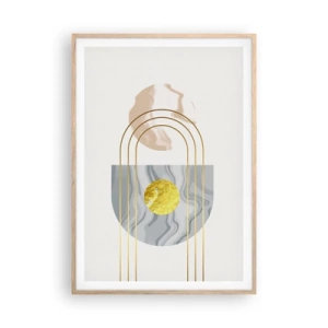 Poszter világos tölgy keretben - Fényerő és ragyogás - 70x100 cm