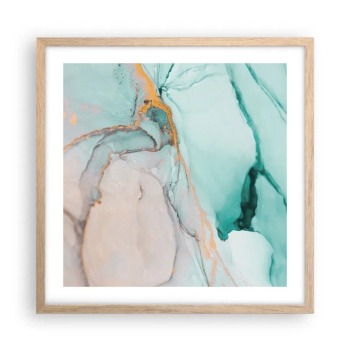 Poszter világos tölgy keretben - Formák és színek tánca - 50x50 cm