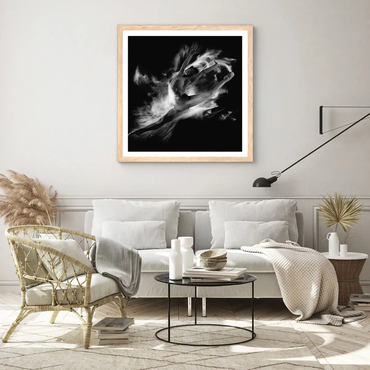 Poszter világos tölgy keretben - Elakadt a repülésben - 60x60 cm