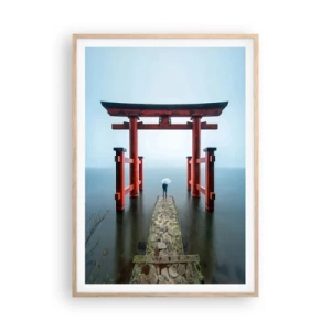 Poszter világos tölgy keretben - Japán álmodozás - 70x100 cm