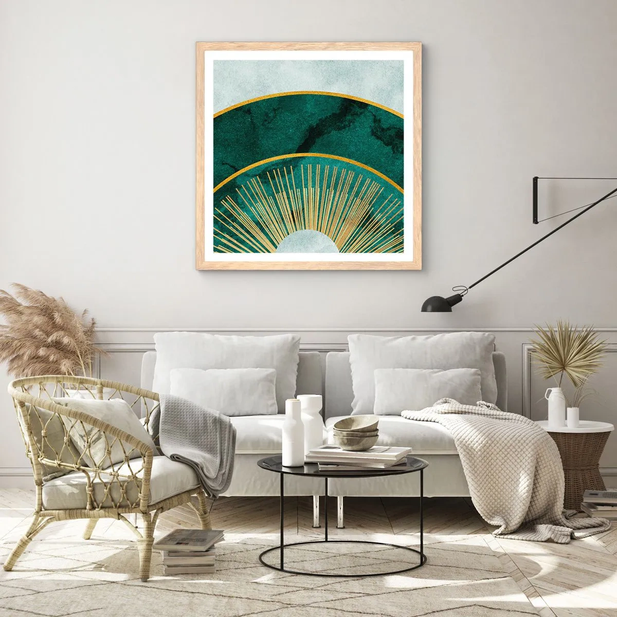 Poszter világos tölgy keretben - Egy másik naprendszer - 60x60 cm