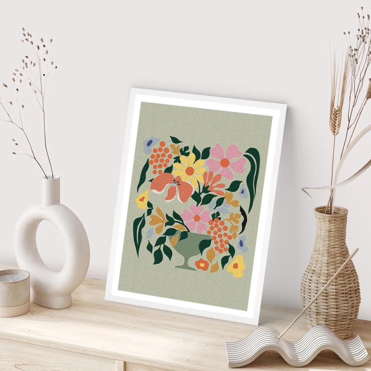 Poszter fekete keretben - Egy csokor, mely csordultig van élettel - 50x70 cm