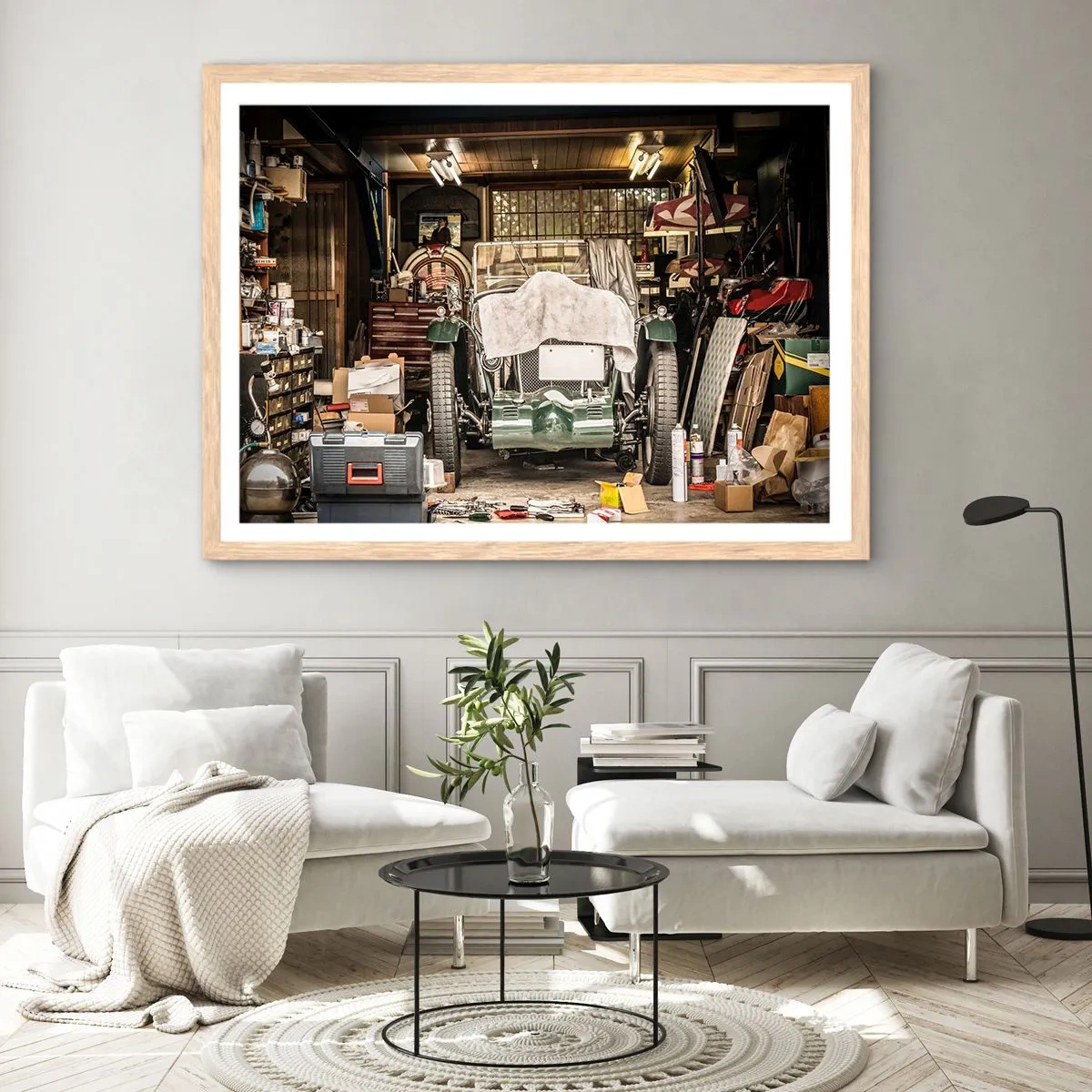 Poszter világos tölgy keretben - Vissza a múltba - 100x70 cm